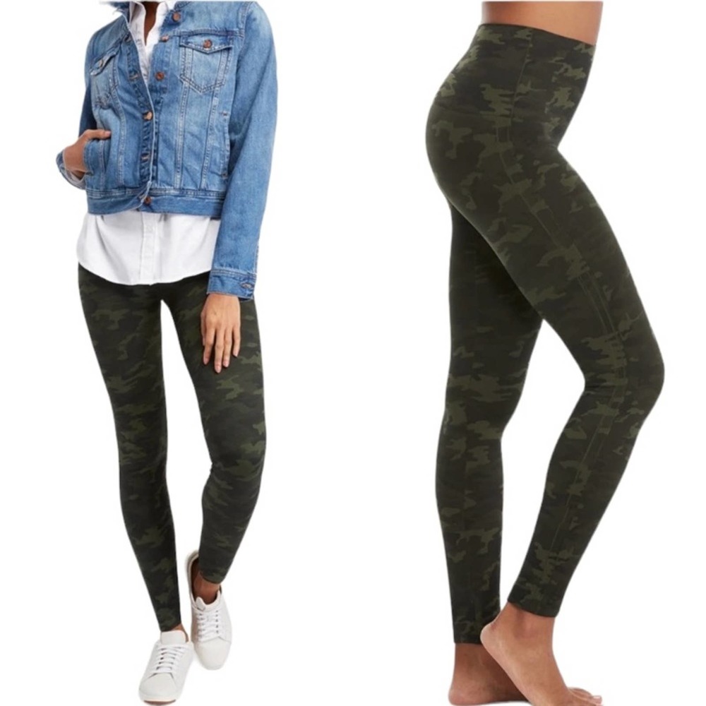 SPANX Camo Look at Me Now Seamless Leggings Size Medium